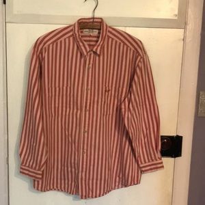 Guess Vintage Faded Red and Cream Striped Shirt